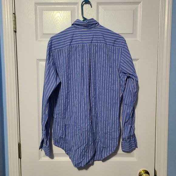 Ralph Lauren Classic Fit Stripped Cotton Dress Long Sleeve Shirt Men's Size Med - Picture 2 of 3
